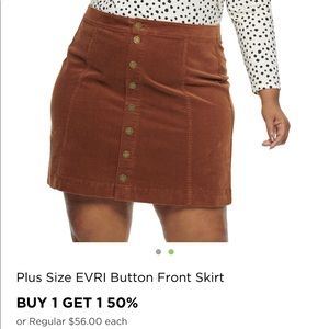 Button Front Skirt